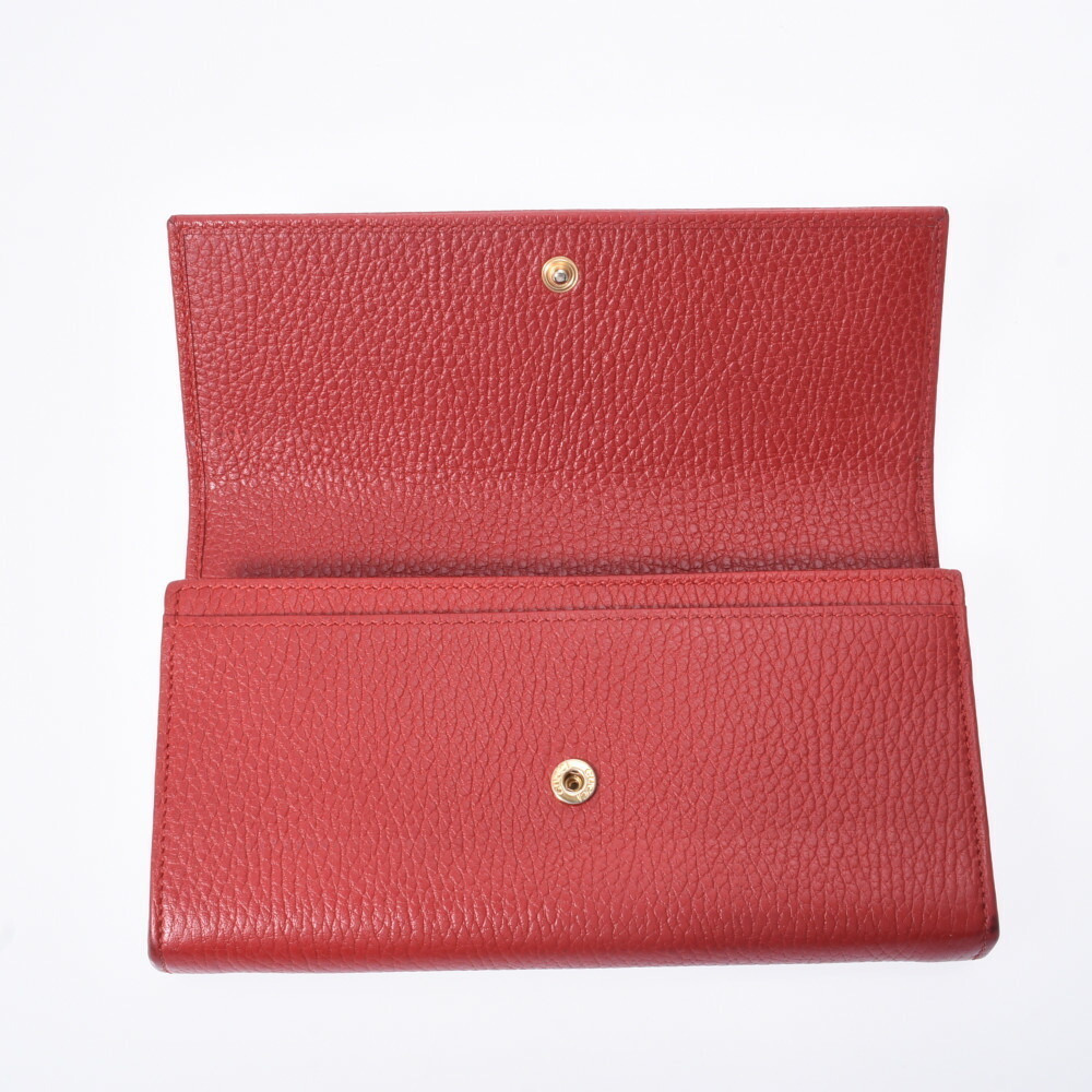 Gucci Zipper Calf GG Wallet Marmont Long Red - Picture 9 of 12
